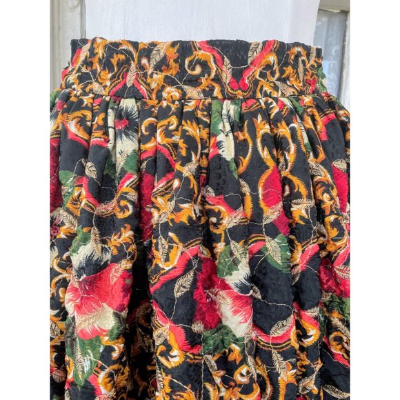 Vintage 1960s Puffy Crinoline Maxi Skirt Metallic Floral - Picture 12 of 15